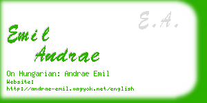 emil andrae business card